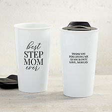 Bonus Mom Personalized 12 oz. Double-Wall Ceramic Travel Mug  - 40121