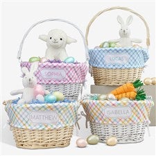 Rainbow Pattern Personalized Easter Basket with Folding Handle  - 40190