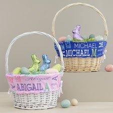 Repeating Name Personalized Easter Basket with Folding Handle  - 40195