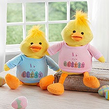 Happy Easter Eggs Personalized Quacking Plush Duck  - 40197