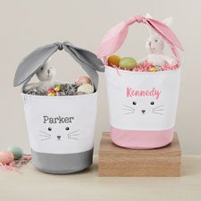 Lovable Bunny Personalized Name-Embroidered Easter Basket