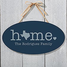 Home State Personalized Oval Wood Sign  - 40220
