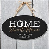 Home Sweet Home Personalized State Oval Wood Sign  - 40221