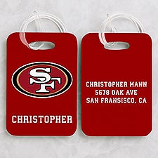 NFL San Francisco 49ers Personalized Luggage Tag 2 Pc Set - 40229