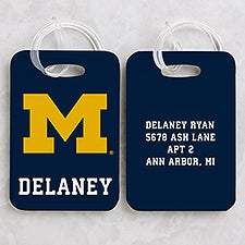 NCAA Michigan Wolverines Personalized Luggage Tag 2 Pc Set - 40243