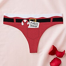 Santas List Personalized Christmas Thong  - 40256