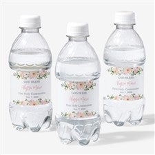 Floral First Communion Personalized Bottle Labels  - 40271