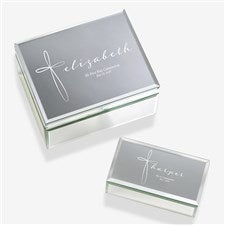 Holy Name Engraved Mirrored Jewelry Box  - 40274