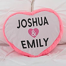 You + Me Personalized Pink Heart Throw Pillow  - 40281