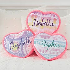 Pastel Tie Dye Personalized Pink Heart Throw Pillow  - 40284