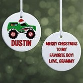 Construction & Monster Truck Personalized Ornament  - 40311