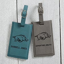 NCAA Arkansas Razorbacks Personalized Leatherette Luggage Tag - 40321