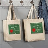 Personalized Teacher Chalkboard Jumbo Canvas Tote Bag - 4041