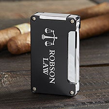 Personalized Logo Engraved Torch Lighter With Cigar Punch  - 40418