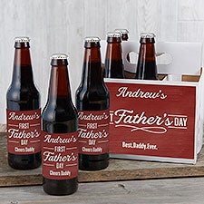 Personalized Beer Bottle Labels & Bottle Carrier - Daddys First Fathers Day - 40449