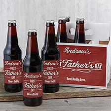 Personalized Beer Bottle Labels  Bottle Carrier - Daddys First Fathers Day - 40449