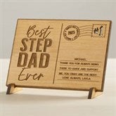 Personalized Wood Postcard - Best Step Dad - 40464