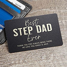 Best Step Dad Engraved Metal Wallet Card  - 40465