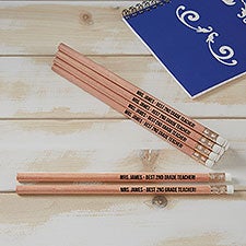 Teacher Natural Cedar Wood Personalized Pencil Set of 12  - 40466
