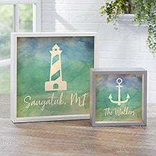 Seaside Watch Personalized LED Light Shadow Box  - 40489