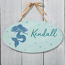 Mermaid Kisses Personalized Oval Wood Sign  - 40502