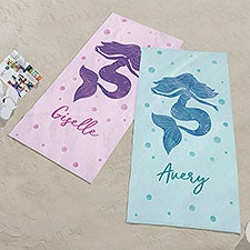 Personalized Beach Towel - Mermaid Kisses - 40506