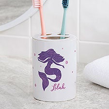 Personalized Ceramic Toothbrush Holder - Mermaid Kisses - 40513