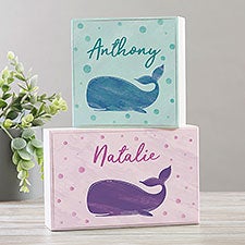 Whale Wishes Personalized Shelf Blocks  - 40517