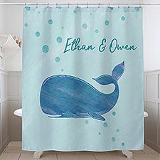 Whale Wishes Personalized Shower Curtain  - 40520