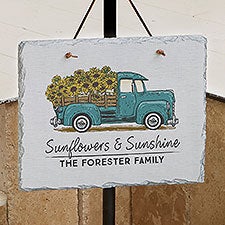 Personalized Slate Plaque - Antique Sunflower Truck - 40527