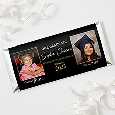 Then & Now Graduate Personalized Photo Candy Bar Wrappers  - 40544