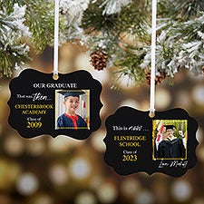 Personalized Metal Ornament - Then & Now Graduate - 40548