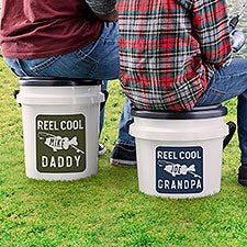 Personalized Fishing Bucket Seat - Hooked On Dad