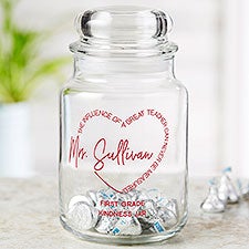 A Great Teacher Personalized Glass Candy Jar  - 40581