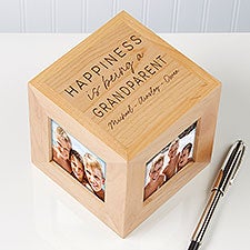 Happiness is Being Engraved Wood Cube  - 40600