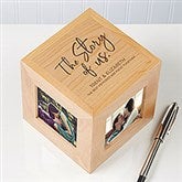 Engraved Wood Photo Cube - The Story of Us - 40601