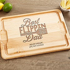 Best Flippin Dad Personalized Maple Cutting Board  - 40610