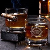 Personalized Cigar Glasses Set of 2 - Top Shelf Dad - 40618