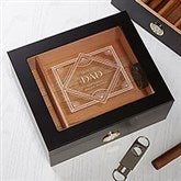 Top Shelf Dad Premium Black Engraved Cigar Humidor 50 Count  - 40620