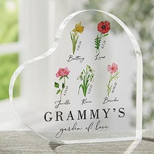 Personalized Colored Heart Keepsake - Birth Month Flower - 40627