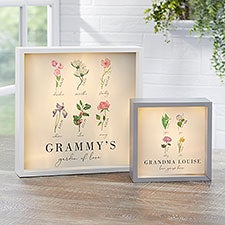 Personalized LED Light Shadow Box - Birth Month Flower - 40633