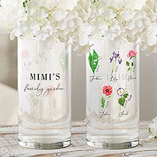 Personalized Cylinder Glass Vase  - Birth Month Flowers - 40636