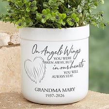 On Angels Wings Personalized Outdoor Flower Pot  - 40640