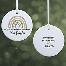 Boho Rainbow Teacher Personalized Ornament  - 40655