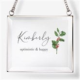Personalized Glass Suncatcher - Birth Month Flower - 40656