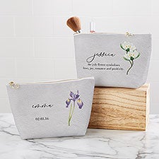 Personalized Makeup Bag - Birth Month Flower - 40658