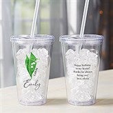 Personalized Insulated Tumbler - Birth Month Flower  - 40664