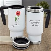Personalized Travel Mug - Birth Month Flower - 40666