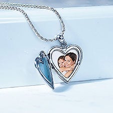 Engraved Photo Heart Locket  - 40677D