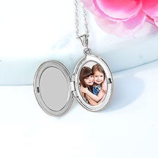Engraved Photo Oval Locket  - 40678D
